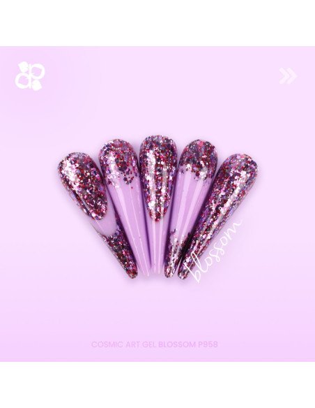 ***PURPLE COSMIC ART GEL BLOSSOM 5GR***
