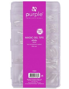 PURPLE CAJA MAGIC GEL TIPS STILETTO SHORT 504UDS