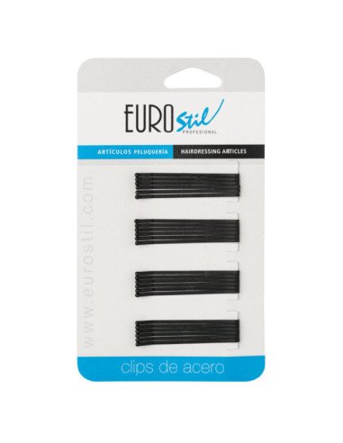 EUROSTIL CLIPS LISOS 5CM NEGRO MATE ANTID CARTON 12UDS