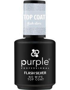PURPLE FLASH SILVER NO WIPE TOP COAT 15ML