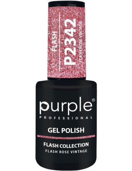 PURPLE GEL POLISH COLOR FLASH ROSE VINTAGE 10ML