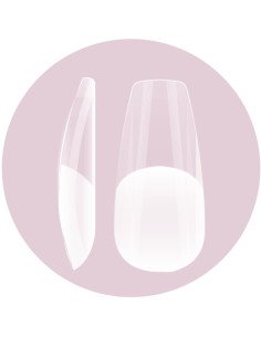 PURPLE SOFT GEL TIPS BALLERINA MEDIUM HALF MATTE 600UDS 2