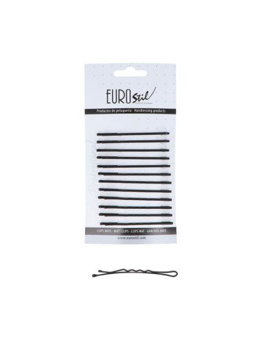 EUROSTIL CLIPS ONDULADOS 65MM NEGRO MATE (CARTON 12UDS)