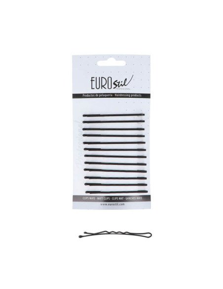 EUROSTIL CLIPS ONDULADOS 65MM NEGRO MATE (CARTON 12UDS)