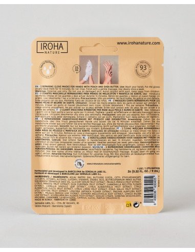 IROHA REPAIR HAND MASK GLOVES PEACH & SHEA BUTTER